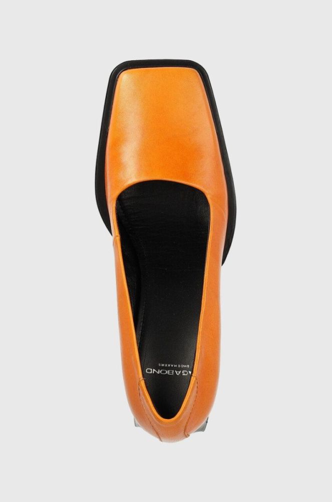 Шкіряні туфлі Vagabond Shoemakers Edwina колір помаранчевий каблук блок фото 4