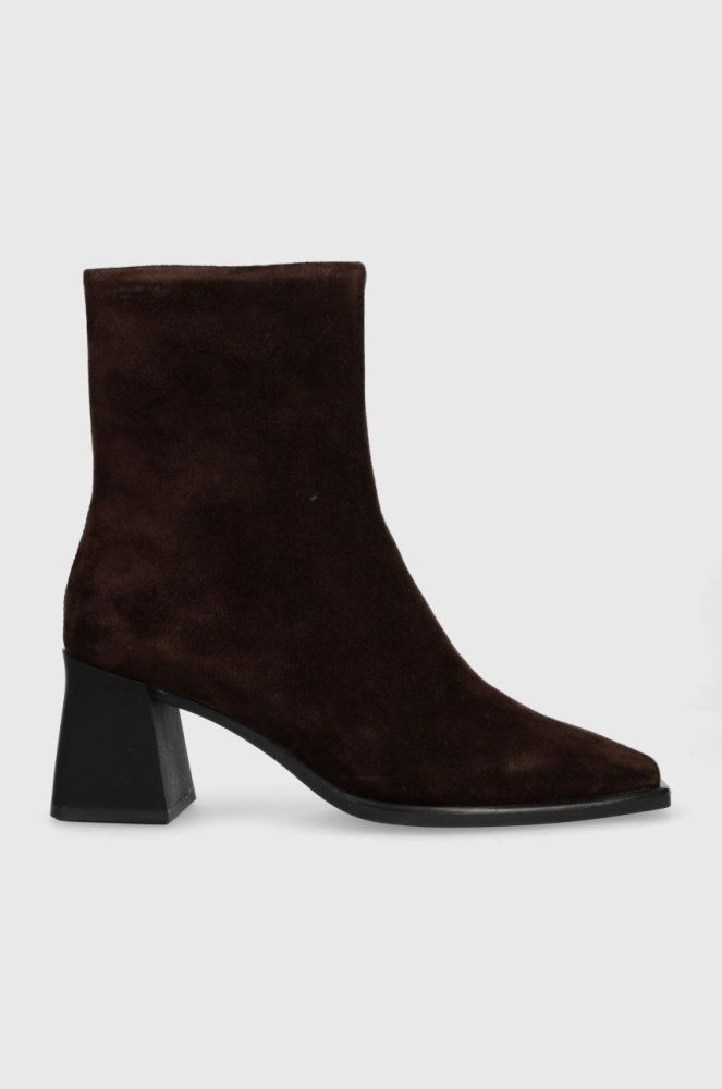 Замшеві черевики Vagabond Shoemakers Hedda жіночі колір коричневий каблук блок