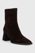 Замшеві черевики Vagabond Shoemakers Hedda жіночі колір коричневий каблук блок