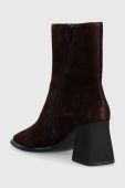 Замшеві черевики Vagabond Shoemakers Hedda жіночі колір коричневий каблук блок