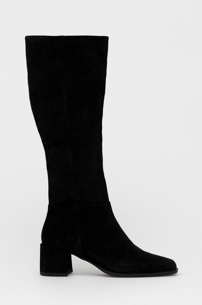 Замшеві чоботи Vagabond Shoemakers Stina жіночі колір чорний каблук блок