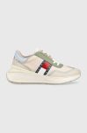 Кросівки Tommy Jeans Fashion Retro Run колір бежевий Кросівки Tommy Jeans Fashion Retro Run колір бежевий