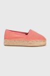 Еспадрилі Tommy Hilfiger Th Textured Flatform колір рожевий на платформі