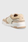 Шкіряні кросівки Tommy Hilfiger Low Cut Basket колір бежевий