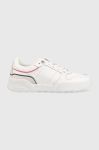 Шкіряні кросівки Tommy Hilfiger Low Cut Basket колір білий Шкіряні кросівки Tommy Hilfiger Low Cut Basket колір білий