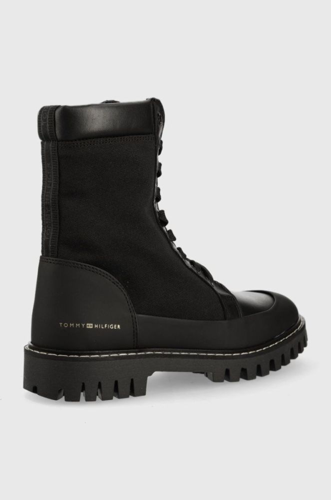 Черевики Tommy Hilfiger Th Casual Lace Up Boot жіночі колір чорний на плоскому ходу фото 2