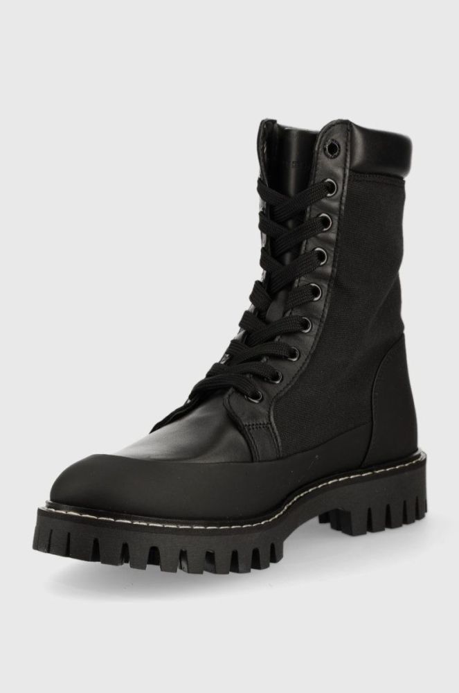Черевики Tommy Hilfiger Th Casual Lace Up Boot жіночі колір чорний на плоскому ходу фото 3