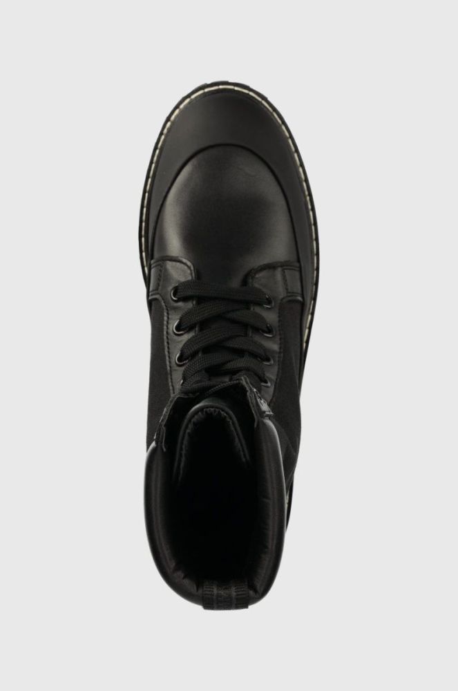 Черевики Tommy Hilfiger Th Casual Lace Up Boot жіночі колір чорний на плоскому ходу фото 4