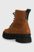 Замшеві черевики Big Star жіночі колір коричневий на танкетці злегка утеплена