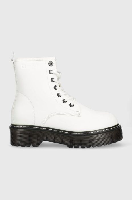 Черевики Big Star жіночі колір білий на плоскому ходу Черевики Big Star жіночі колір білий на плоскому ходу