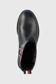 Шкіряні черевики Tommy Hilfiger Monogram Chelsea Boot жіночі колір синій на плоскому ходу