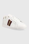 Шкіряні кросівки Tommy Hilfiger Signature Webbing Court Sneaker колір білий