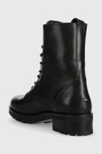 Шкіряні черевики Tommy Hilfiger Th Essentials Biker Boot жіночі колір чорний на плоскому ходу утеплене Шкіряні черевики Tommy Hilfiger Th Essentials Biker Boot жіночі колір чорний на плоскому ходу утеплене
