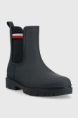 Гумові чоботи Tommy Hilfiger Rain Boot Ankle Elastic жіночі колір синій