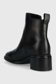 Шкіряні черевики Tommy Hilfiger Zip Leather Mid Heel Boot жіночі колір чорний каблук блок