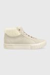 Замшеві кросівки Tommy Hilfiger Warmlined High Sneaker колір бежевий Замшеві кросівки Tommy Hilfiger Warmlined High Sneaker колір бежевий