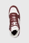 Шкіряні кросівки Tommy Hilfiger High Cut Basket Sneaker колір бордовий