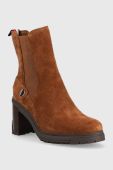 Черевики Tommy Hilfiger Outdoor High Heel Boot жіночі колір коричневий каблук блок