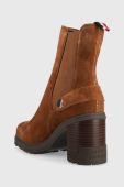 Черевики Tommy Hilfiger Outdoor High Heel Boot жіночі колір коричневий каблук блок