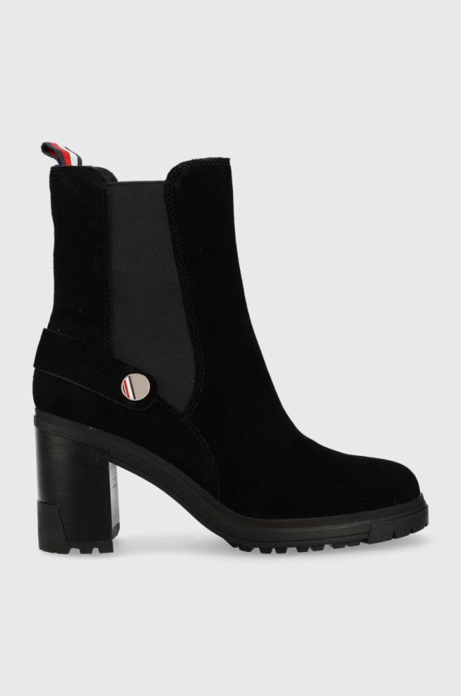 Черевики Tommy Hilfiger Outdoor High Heel Boot жіночі колір чорний каблук блок