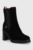 Черевики Tommy Hilfiger Outdoor High Heel Boot жіночі колір чорний каблук блок