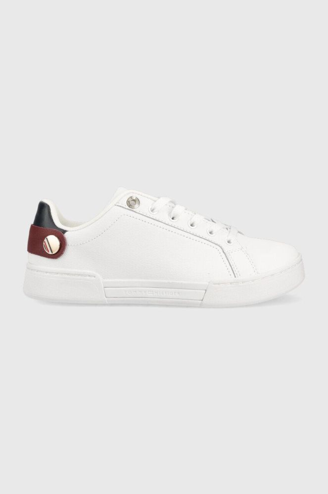 Шкіряні кросівки Tommy Hilfiger Button Detail Court Sneaker колір білий