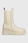 Шкіряні черевики Tommy Hilfiger Monochromatic Chelsea Boot жіночі колір бежевий на платформі Шкіряні черевики Tommy Hilfiger Monochromatic Chelsea Boot жіночі колір бежевий на платформі