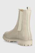 Черевики Tommy Hilfiger Zip Boot жіночі колір бежевий на плоскому ходу Черевики Tommy Hilfiger Zip Boot жіночі колір бежевий на плоскому ходу