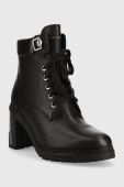 Черевики Tommy Hilfiger Outdoor Heel Lace Up Boot жіночі колір чорний каблук блок