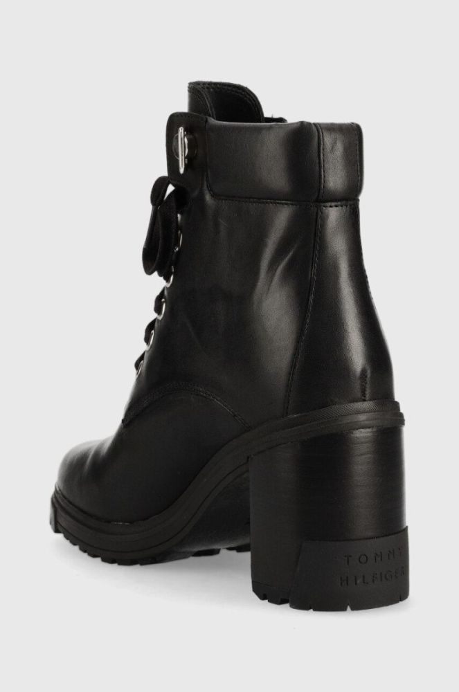 Черевики Tommy Hilfiger Outdoor Heel Lace Up Boot жіночі колір чорний каблук блок фото 3