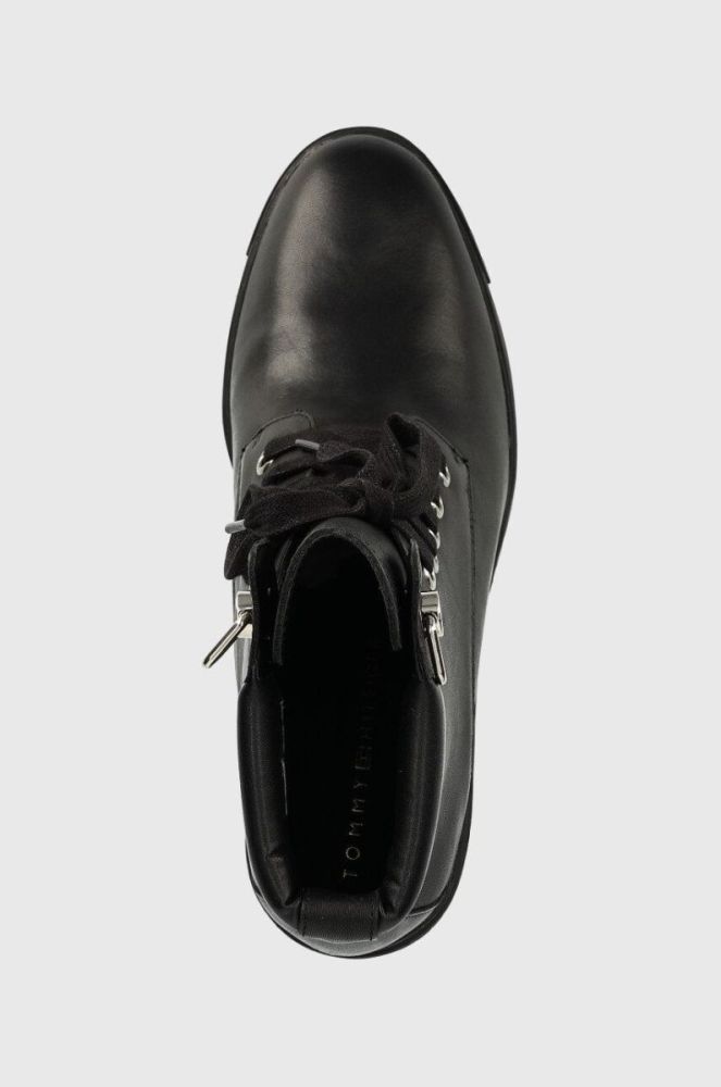 Черевики Tommy Hilfiger Outdoor Heel Lace Up Boot жіночі колір чорний каблук блок фото 4