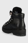 Черевики Tommy Hilfiger Leather Outdoor Flat Boot жіночі колір чорний на платформі злегка утеплена