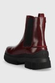 Шкіряні черевики Tommy Hilfiger Preppy Outdoor Low Boot жіночі колір бордовий на платформі Шкіряні черевики Tommy Hilfiger Preppy Outdoor Low Boot жіночі колір бордовий на платформі
