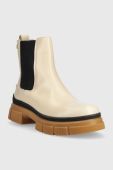 Шкіряні черевики Tommy Hilfiger Preppy Outdoor Low Boot жіночі колір бежевий на плоскому ходу
