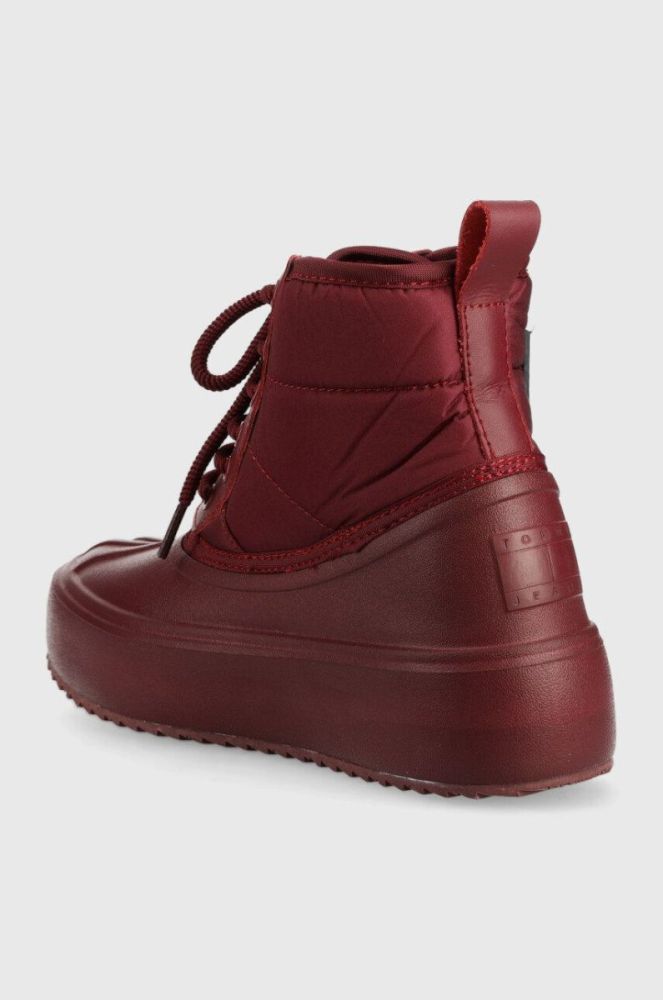 Черевики Tommy Jeans Tommy Jeans Fashion Boot жіночі колір бордовий на платформі злегка утеплена фото 3