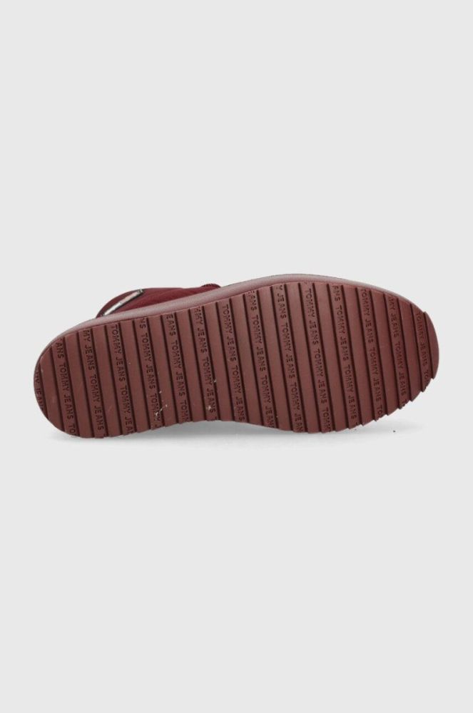 Черевики Tommy Jeans Tommy Jeans Fashion Boot жіночі колір бордовий на платформі злегка утеплена фото 5