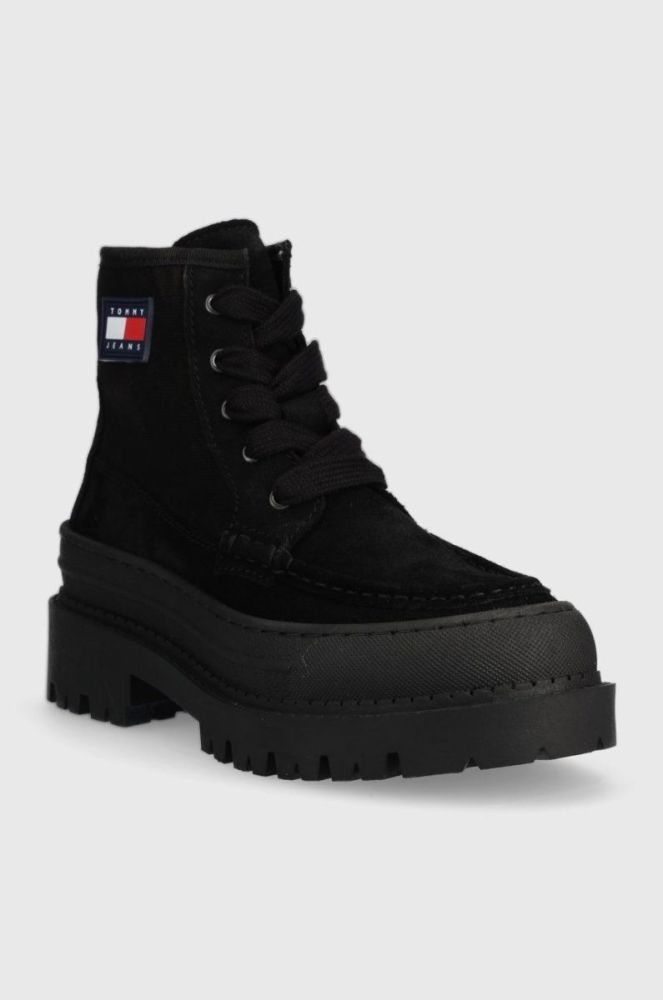 Черевики Tommy Jeans Womens Foxing Lace Up Boot жіночі колір чорний на платформі фото 2