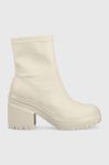Черевики Tommy Jeans Tommy Jeans Heeled Boot жіночі колір бежевий каблук блок Черевики Tommy Jeans Tommy Jeans Heeled Boot жіночі колір бежевий каблук блок