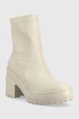 Черевики Tommy Jeans Tommy Jeans Heeled Boot жіночі колір бежевий каблук блок