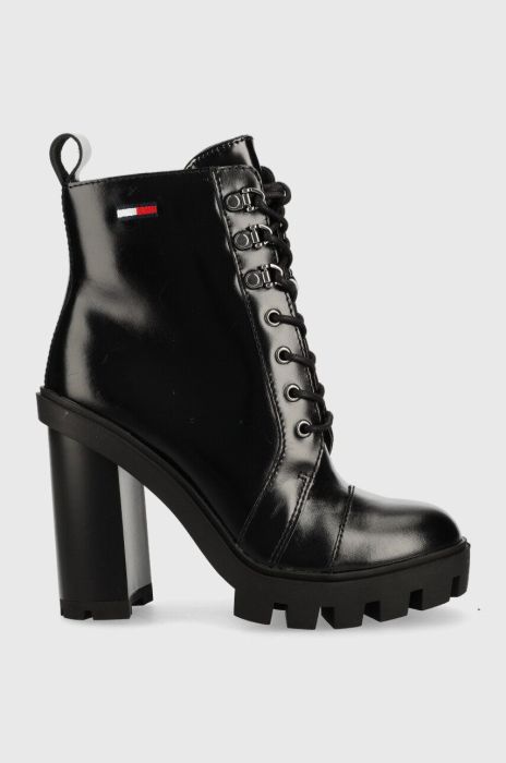 Черевики Tommy Jeans Tommy Jeans Heeled Boot жіночі колір чорний каблук блок (2715628) Черевики Tommy Jeans Tommy Jeans Heeled Boot жіночі колір чорний каблук блок (2715628)