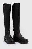 Чоботи Tommy Jeans Long Leather Tommy Jeans Boot жіночі колір чорний на платформі Чоботи Tommy Jeans Long Leather Tommy Jeans Boot жіночі колір чорний на платформі