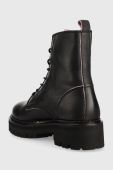 Черевики Tommy Jeans Urban Tommy Jeans Piping Boot жіночі колір чорний на платформі Черевики Tommy Jeans Urban Tommy Jeans Piping Boot жіночі колір чорний на платформі