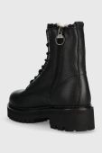 Шкіряні черевики Tommy Jeans Tommy Jeans Urban Warmlined Boot жіночі колір чорний на плоскому ходу утеплене Шкіряні черевики Tommy Jeans Tommy Jeans Urban Warmlined Boot жіночі колір чорний на плоскому ходу утеплене