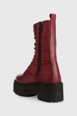 Черевики Tommy Jeans Tommy Jeans Flatform Padded Boot жіночі колір бордовий на платформі