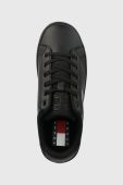 Шкіряні кросівки Tommy Jeans Tommy Jeans Flatform Ess колір чорний