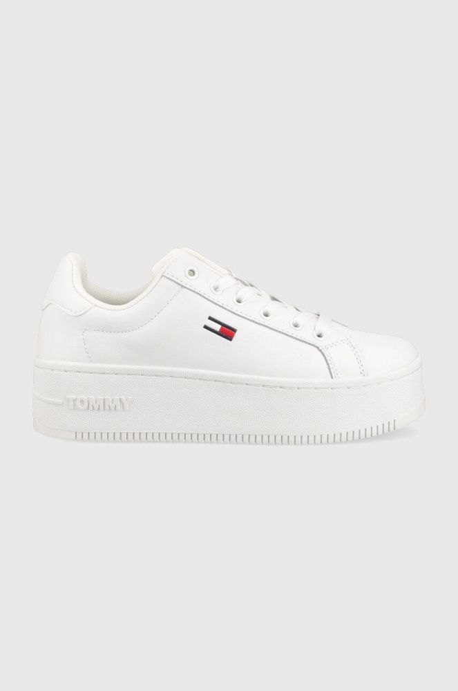 Шкіряні кросівки Tommy Jeans Tommy Jeans Flatform Ess колір білий