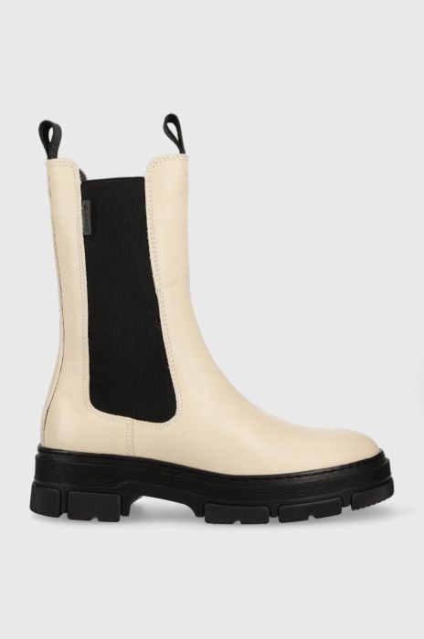 Шкіряні черевики Gant Monthike жіночі колір бежевий на плоскому ходу (2876000) Шкіряні черевики Gant Monthike жіночі колір бежевий на плоскому ходу (2876000)