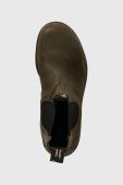Шкіряні черевики Blundstone жіночі колір зелений на плоскому ходу Шкіряні черевики Blundstone жіночі колір зелений на плоскому ходу