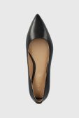 Шкіряні балетки Lauren Ralph Lauren London колір чорний 802862706001