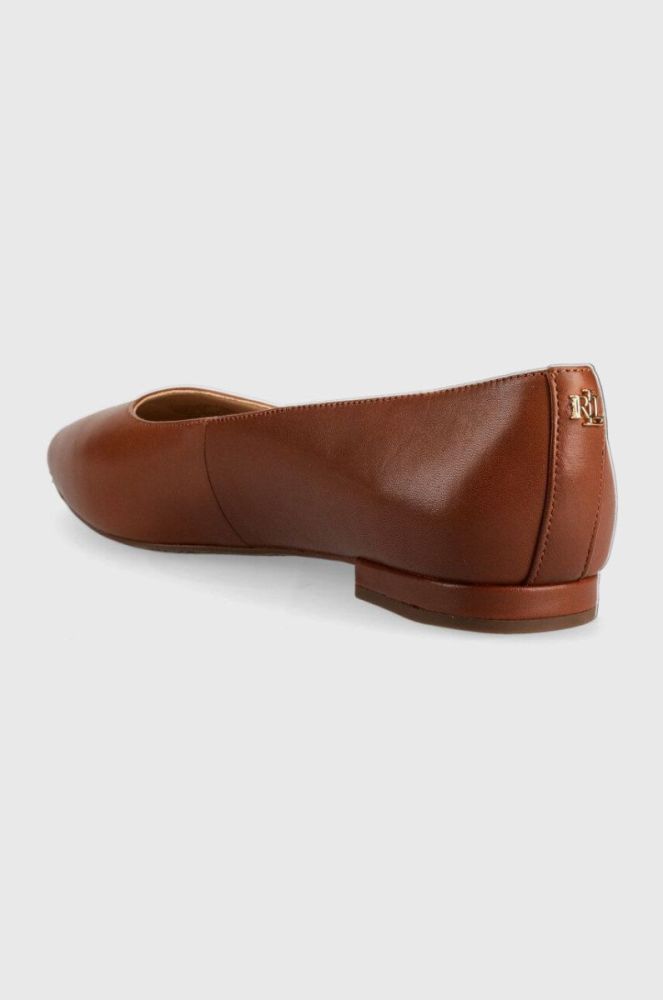 Шкіряні балетки Lauren Ralph Lauren London колір коричневий 802862706002 фото 3